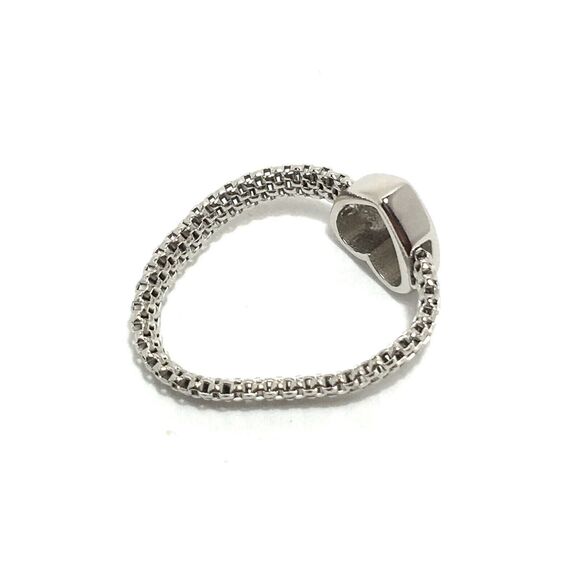 Sterling Silver Heart Ring Watchband Chain Band Size 6 to 6.25 - Picture 11 of 13